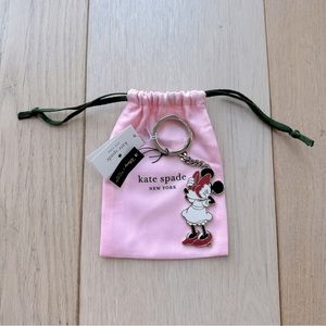 🆕 Kate Spade New York Disney Minnie Mouse Enamel Bag Charm, Key Chain Fob